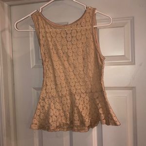 Peplum lace sleeveless top